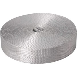 Devobunch Nylon Webbing Straps, 1 Inch Wide Heavy Duty Nylon Strap, Durable Flat Rope Webbing, 10 and 25 Yard Roll for Backpack Strapping, Tie-Down, Dog Leash, 18 Vibrant Colors (Grey, 25 Yard)