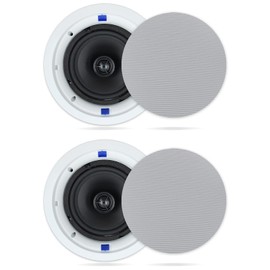 Herdio Passive Ceiling Speakers 6.5 Inch, 320W 2-Way Round Flush Mount Speakers, Easy to Install, Suitable for Home Theater Living Room Bathroom Office, (White, Pair)