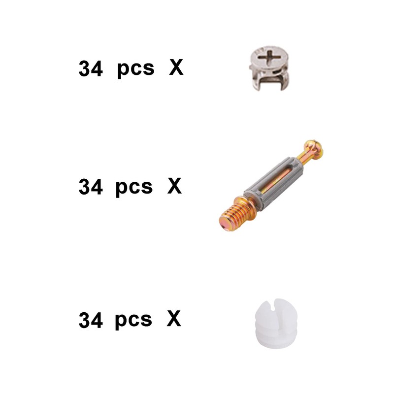 LOOTICH Fixing Screw Eccentric Cam Ø11.8mm and Bolts Fitting Dowels