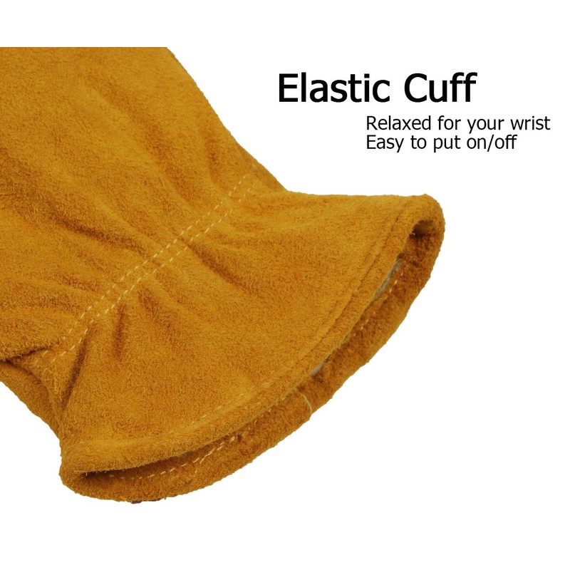 OZERO Winter Thermal Leather Work Gloves with Thick Imitation Lambswool