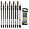 WIN 10 x 0.7mm Biro Tip Ball Pens Mystic BLACK