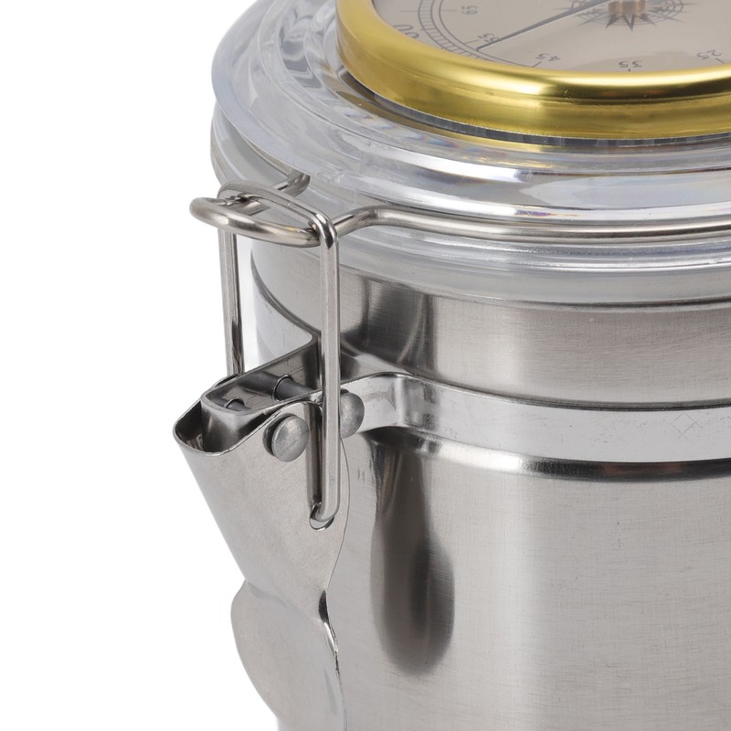 Cigar Jar Stainless Steel Silicone Ring with Hygrometer Waterproof Sealed