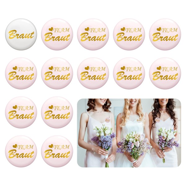 Pack of 14 Buttons Team Bride, Team Bride Buttons Badge,