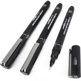 Uni Pin Fineliner Drawing Pen - Black - 0.03mm - Pack of 6