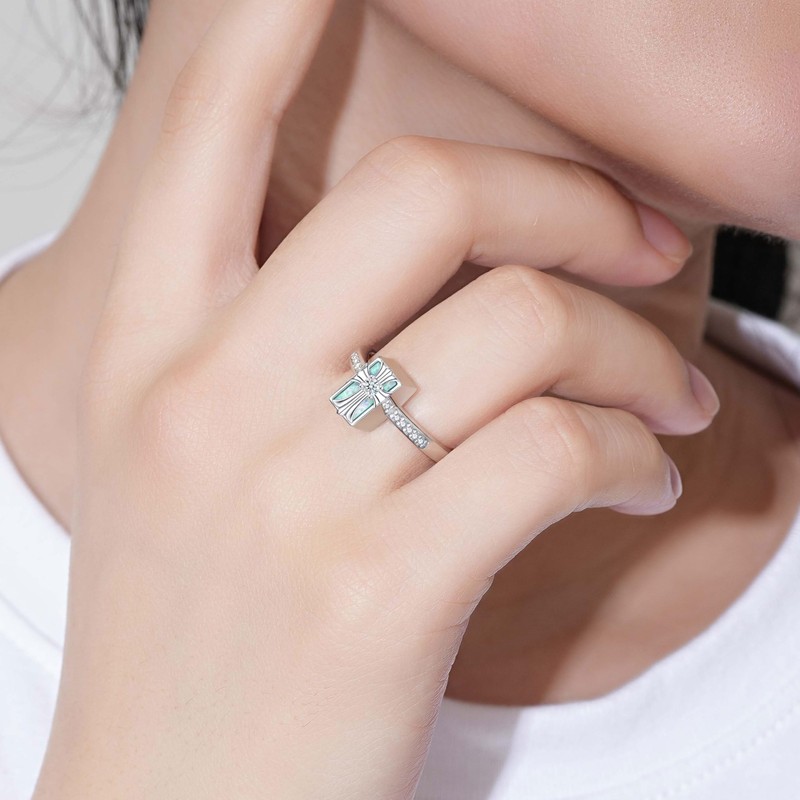 Cross Cremation Ring for Ashes - 925 Sterling Silver Opal