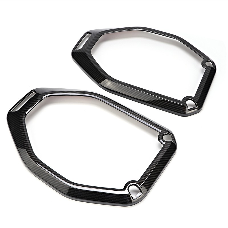 2Pcs Car Carbon Fiber Texture Roof Speaker Ring Cover Trim