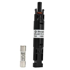 HandGold 1000V 15A Solar Waterproof Fuse Holder, IP68 Fuse for Inverter Solar System Protection (15A)