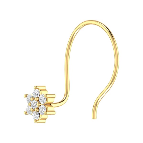 0.04 Carat 7-Stone Cluster Diamond Nose Pin Stud in 14K