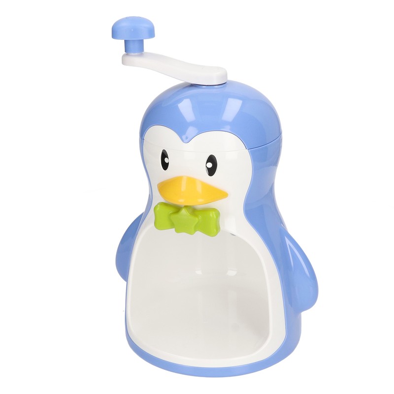 Shaved Ice Machine ABS Penguin Shape Blue Household Portable Manual