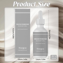 2PCS Desoxyribose Sugar Haarwachstumsserum,Wachsendes Haaröl-Kopfhautgel zur Haarstärkung | Mildes sicheres Haaröl, Haarverdichtungsgel für Männer Frauen(60ML)