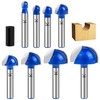 SMJXTOP 8Pcs Cove Box Round Nose Router Bit Set 1/4