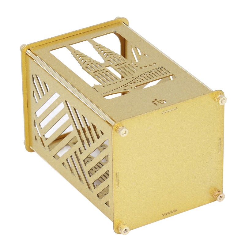 Metal Pen Holder Multifunctional Easy Assembly Glossy Golden Surface Plating