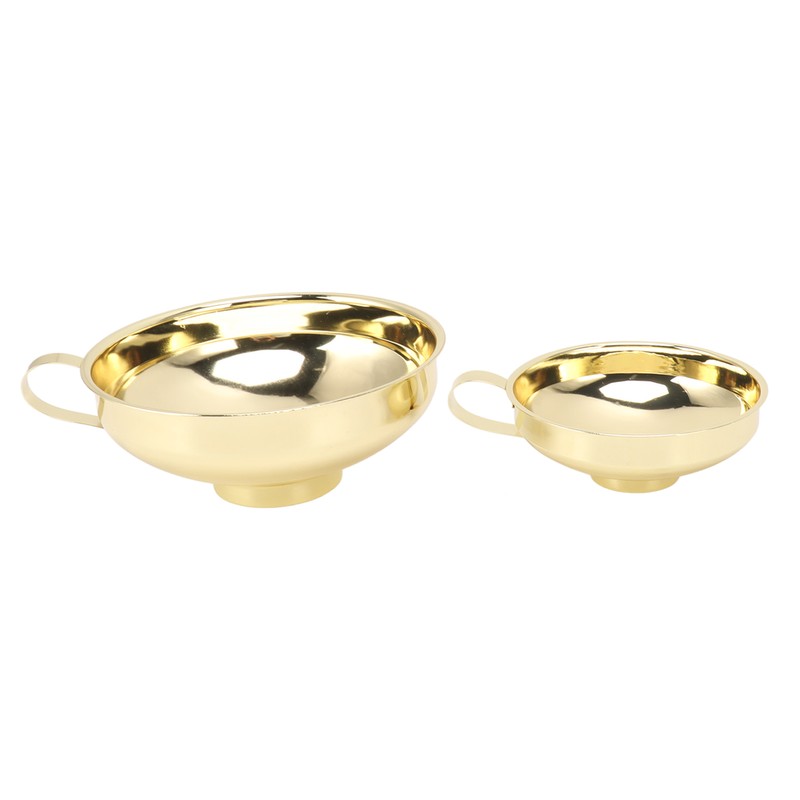 5 Pcs Funnel Set Stainless Steel Gold Plating Wide Mouth