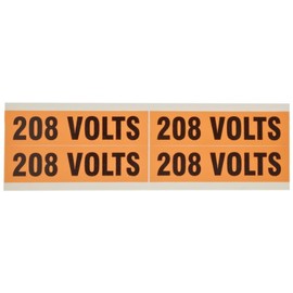 Morris Products 21326 Voltage Marker, 208V Legend (Pack of 5 Cards, with 4 Markers Per Card)