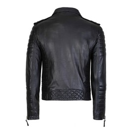 DECIMAL Men's Black REAL Lambskin Leather Biker Jacket VINTAGE GENUINE MOTORCYCLE JACKETS FOR MEN (US, Alpha, 3X-Large, Regular, Regular, C BLACK)