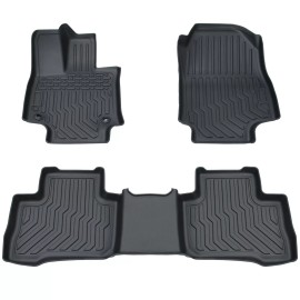 All Weather Floor Mats for 2019-2024 Toyota RAV4 3D TPE Rubber Liners 3pcs Set