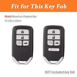 TECARATE for Honda Key Fob Cover - Soft TPU Key Fob Case Shell Cover Holder for Honda Accord Civic CRV Pilot Odyssey Smart Key Keyless Remote Key Fob Cover for Honda White