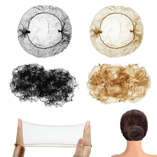 Unsichtbare Haarnetze, Unsichtbare Elastisches Haarnetze, 100 Stück Nylon Haar Netze,