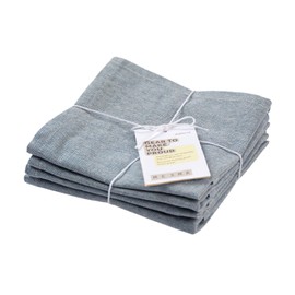 MEEMA Cloth Napkins Set of 4 - Absorbent Soft Napkins for Everyday Use, Blue Cotton Napkins Washable, Perfect for Table Settings, Parties, Weddings & Lunchboxes - 18x18 Inch