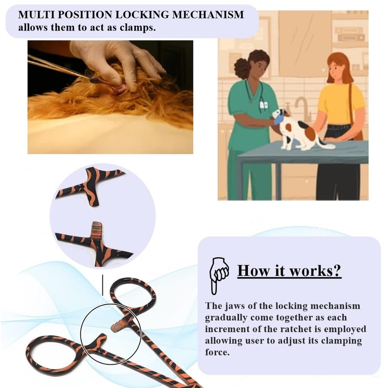 Dog Cat Pet Ear Hair Puller 5.5" Hemostat Forceps with