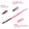 Kolinsky Sable Brush Acrylic Nail Art Builder Brush Crystal Pink