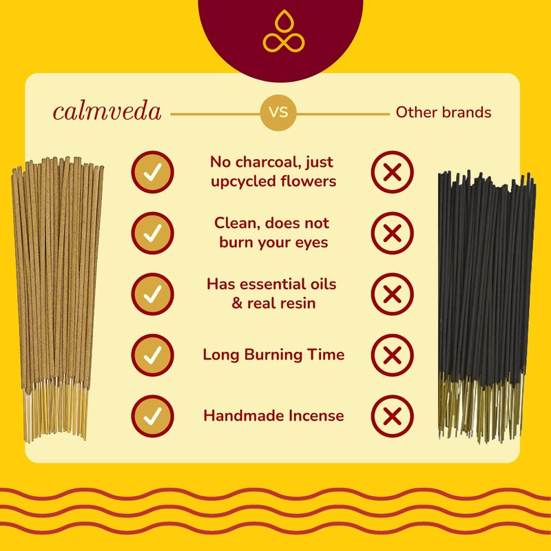 CALMVEDA Natural Incense Sticks Mega - Variety Pack (144 Insence-Sticks