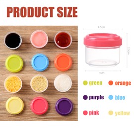 Blunesta 6PCS Plastic Mini Storage Containers with Colorful Lids – Small Reusable Storage Pots, Leak-Proof, Clear Containers for Food, Crafts, and Organizing