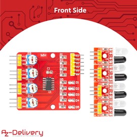 AZDelivery 3 x 4 Channel Infrared Obstacle Sensor with Digital Output and Adjustable Sensitivity for Robot Car Obstacle Avoidance PCB with Connection Cables