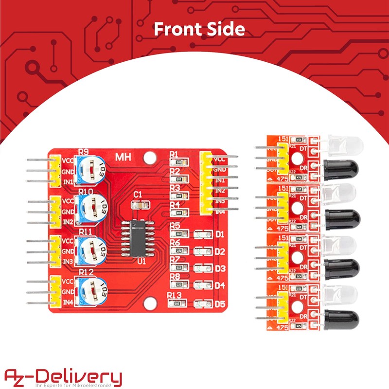 AZDelivery 3 x 4 Channel Infrared Obstacle Sensor with Digital