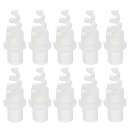 sourcing map 20Pcs Spiral Cone Nozzles, 1/4" Male PP Plastic Dust Remove Sprayer Atomization Sprinkler for Garden Watering Fire Proof Gas Cooling, White