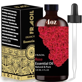 Rose Essential Oil, Rose Oil 4 Fl Oz 120ML for Diffuser Humidifier Yoga Cleaning DIY Candle Soap Making Perfume Gift for Women Essential Oils