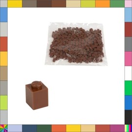 CMC imports 200 Clamping Blocks Briks Building Blocks 1 x 1 Nubs Compatible Free Selection 34 Colours (Brown / 090)