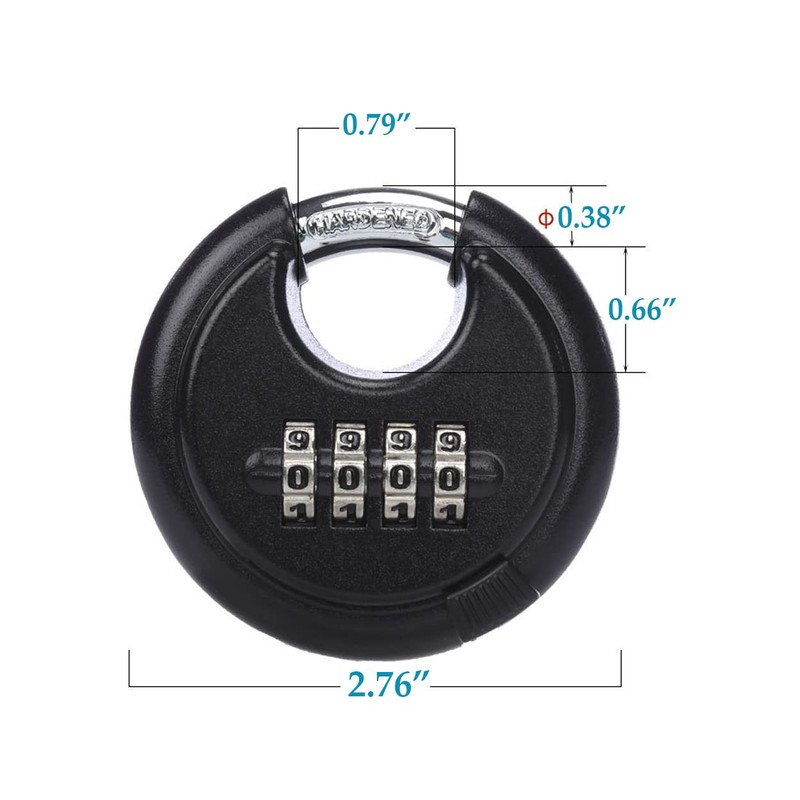 2 Packs Puyueo 4 Digital Heavy Duty Combination Padlock Disc