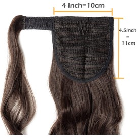 Ponytail Extensions Claw Clip in Ponytail Hair Extensions 24inch Curly Wavy Pony Tail Hairpiece #Light Brown