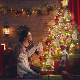 24 Pcs Christmas Advent Calendar Bags, DIY Burlap Hang Countdown Calendar Bags With Numbers, Clips and Twine, 2 Different Size Drawstring Gift Bags For Candy, Choclate, Toy and Jewllery