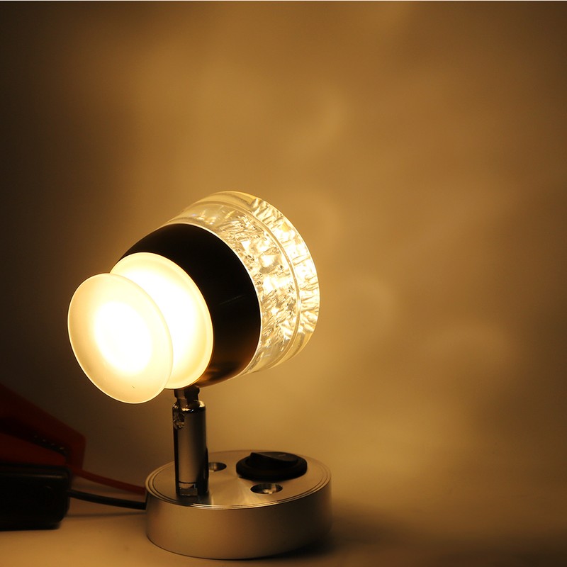 12V-24V LED Dual Heads Spot Light Switch Oval Bedside Reading