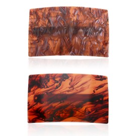 LILIE&WHITE Hair Barrettes For Women, 2 Pcs Dark Brown Hair Barrettes For Thick Hair Acetate Hair Barrettes French Design Large Hair Barrettes For Women Thin Hair