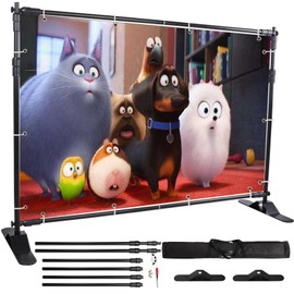 VEVOR Backdrop Banner Stand 8 x 8 Ft Adjustable Heavy Duty Background Stand with 1 Carrying Bag, Backdrop Stand for Parties Wedding Photo Booth Trade Show