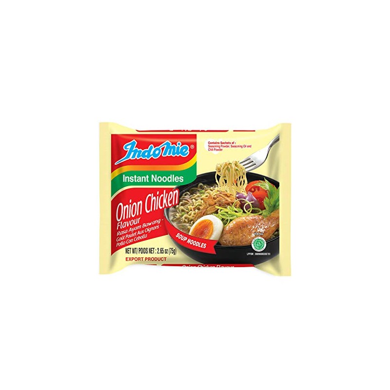 Indomie Instant Noodles, Onion Chicken Flavor, 2.65-Ounce (Pack of 30)