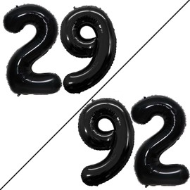 GOER Number 29 Balloons for 29th Birthday Party Decorations,42 Inch Jumbo Foil Helium 92 Balloons for 92nd Birthday Party Decoration (Black)