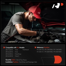 A-Premium Front Driver and Passenger Hood Hinges Compatible with Kia Forte 2014-2018, Forte Koup 2014-2016, Forte5 2014-2018, Front Left and Right Side, 2-PC Set