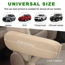Ohleats 2 PCS Car Front Seat Armrest Covers, Comfortable Front Seat Armrest Protectors, Protective Arm Rest Pair Replacement Fit for Trucks, SUVs, and Vans, Car Accessories (Beige)