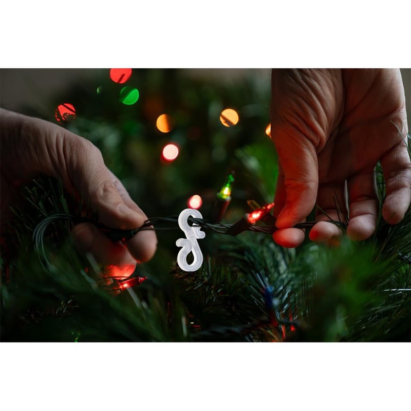 EQUIJUANCE Plastic Gutter Hooks, S Clips for Christmas Lights, Outdoor