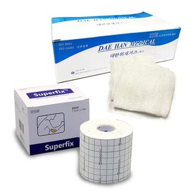 대한 접은거즈 2X2inchX8P+슈퍼픽스 반창고 7.5cm Daehan Folded Gauze 2X2inchX8P + Super Fix Bandage 7.5cm