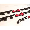 GMC 4PCS Gloss Black Red AT4 HD Emblems Sierra Letters