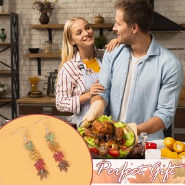 Thanksgiving Earrings for Women Red Fall Maple Leaf Earrings Pumpkin Stud Earrings Sunflower Dangle Drop Earrings Thanksgiving Gifts