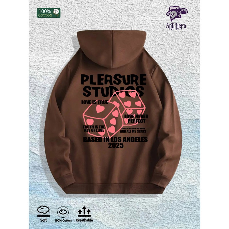 Pleasure Studios Graphic Hoodie 100% Cotton US Warehouse 7 ColorsColor: