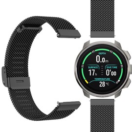 GIOPUEY Strap Compatible with Suunto Ocean, Braided Stainless Steel Strap [Wear-Resistant] [Stylish] Replacement Strap - Black
