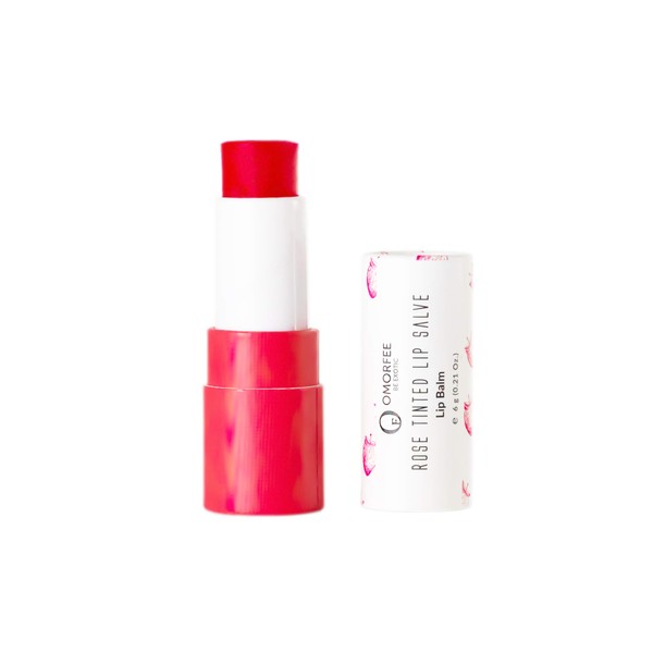 Omorfee 100% Organic Tinted Lip Balm Stick Treatment Natural Lip Tint Shine Red Beetroot & Cocoa Butter Pink Colour Moisturising Lip Balm Tinted Lip Balm 6g