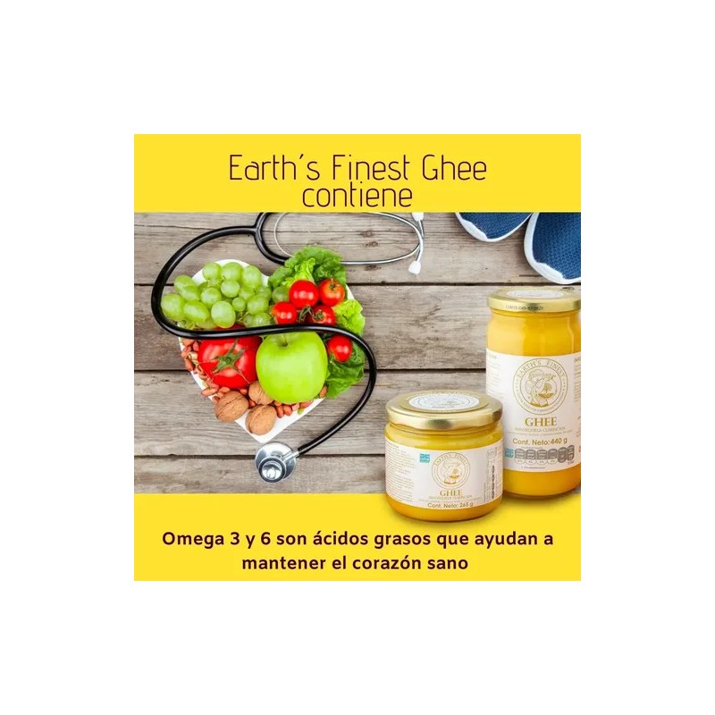 Ghee Mantequilla Clarificada Clarified Butter, 900g, Earths Finest, Keto
